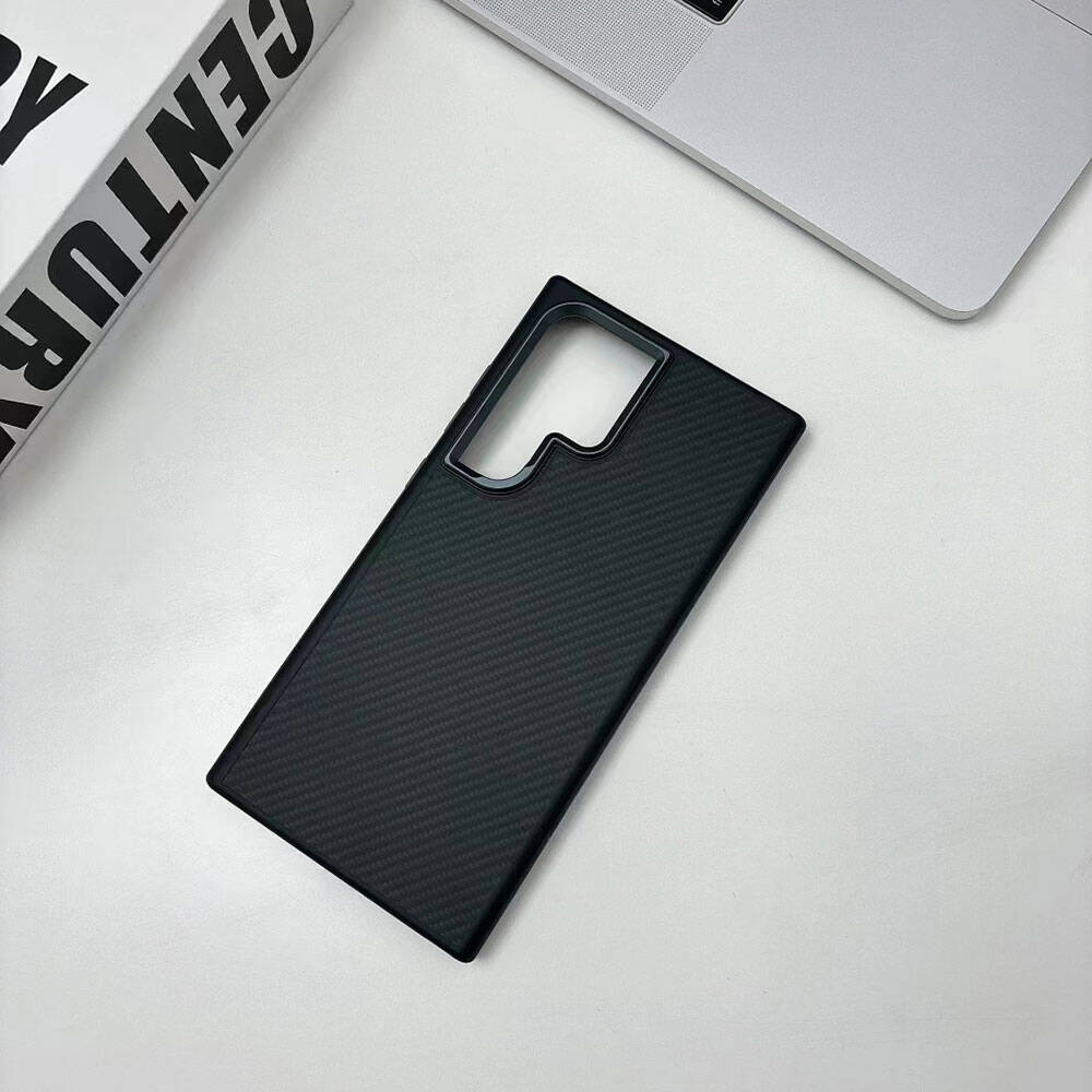 Samsung Galaxy S24 Ultra Uyumlu Kılıf Magsafe Şarj Özellikli Karbon Fiber Görünümlü Zore Troy Kapak - 7