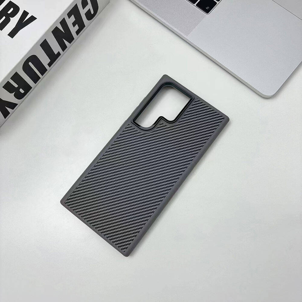Samsung Galaxy S24 Ultra Uyumlu Kılıf Magsafe Şarj Özellikli Karbon Fiber Görünümlü Zore Troy Kapak - 8