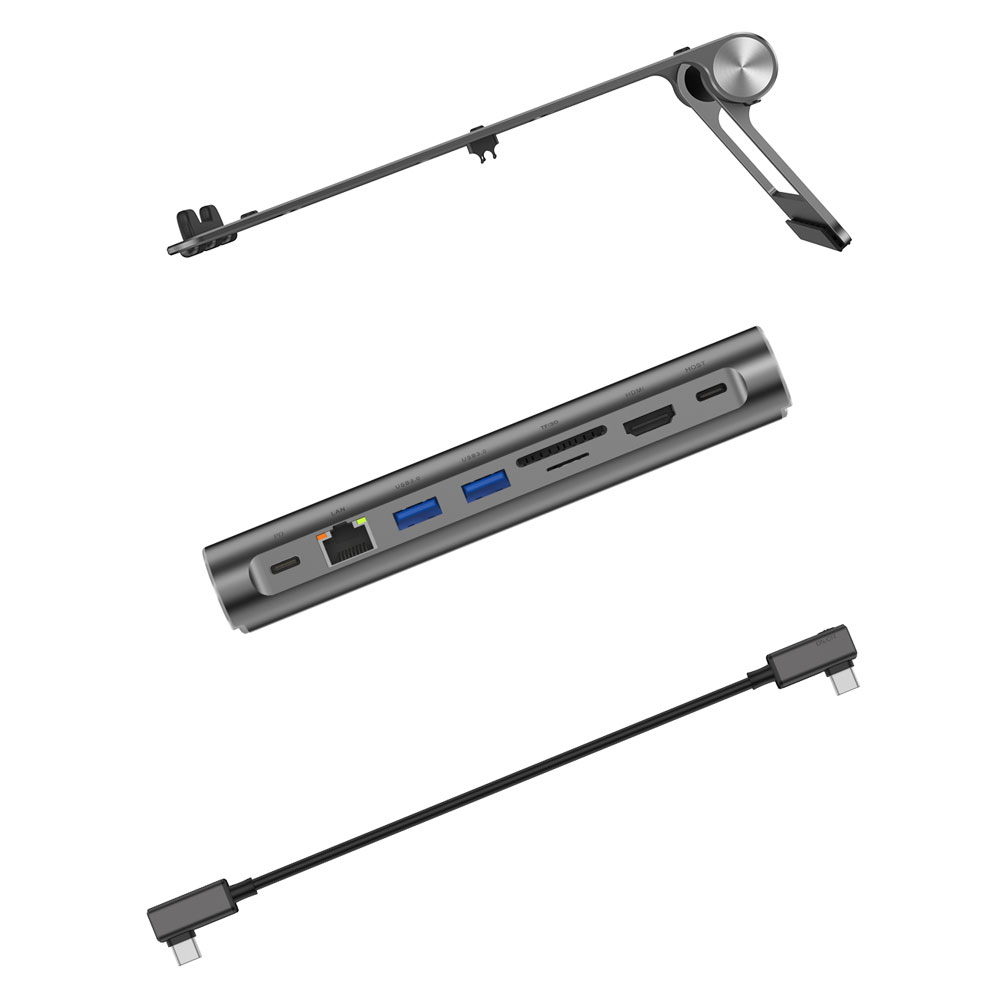 Wiwu A821CH 8in1 Hub Bağlantı İstasyonlu Notebook Laptop Standı PD3.0/USB3.0/RJ45 (1000Mbps)/SD/TF/HDMI (4K@30Hz) - 2