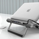 Wiwu A821CH 8in1 Hub Bağlantı İstasyonlu Notebook Laptop Standı PD3.0/USB3.0/RJ45 (1000Mbps)/SD/TF/HDMI (4K@30Hz) - 8
