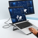 Wiwu A821CH 8in1 Hub Bağlantı İstasyonlu Notebook Laptop Standı PD3.0/USB3.0/RJ45 (1000Mbps)/SD/TF/HDMI (4K@30Hz) - 9