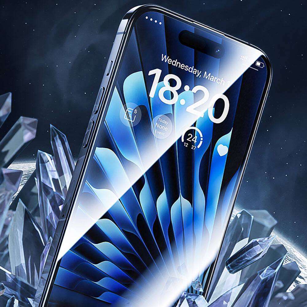 Apple iPhone 15 Pro Uyumlu Benks Glass Warrior Safir Coating Ekran Koruyucu + Kolay Uygulama Aparatlı - 8