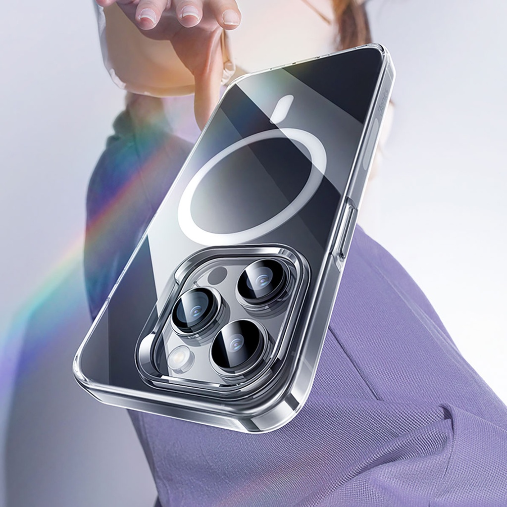 Apple iPhone 15 Pro Max Uyumlu Kılıf Magsafe Şarj Özellikli Benks ​​​​​​Crystal Serisi Şeffaf Kapak - 9