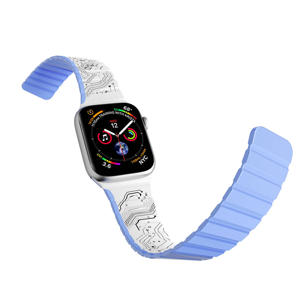 Apple Watch 40mm Uyumlu Kordon Youngkit Technology Magnetik Tak Çıkar Silikon Strap Kayış - 4