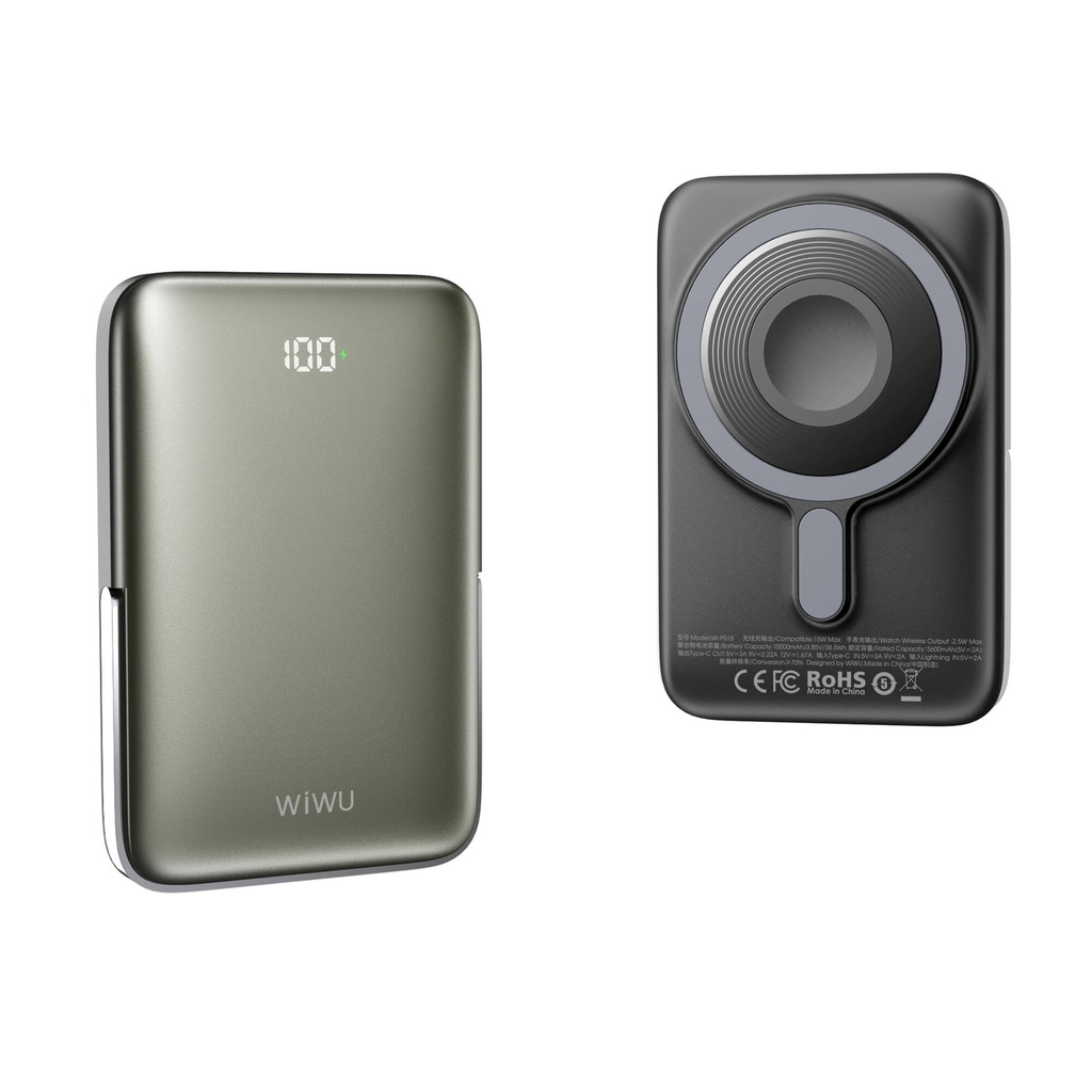 Wiwu Wi-P018 Elite Serisi Led Ekranlı Magsafe Powerbank Wireless 15W 10000mAh - 2