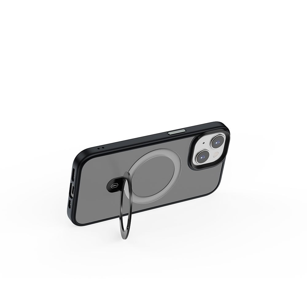 Apple iPhone 15 Plus Uyumlu Kılıf Wiwu ZMM-010 Magsafe Şarj Özellikli Mat Arka Yüzey Standlı Kapak - 3