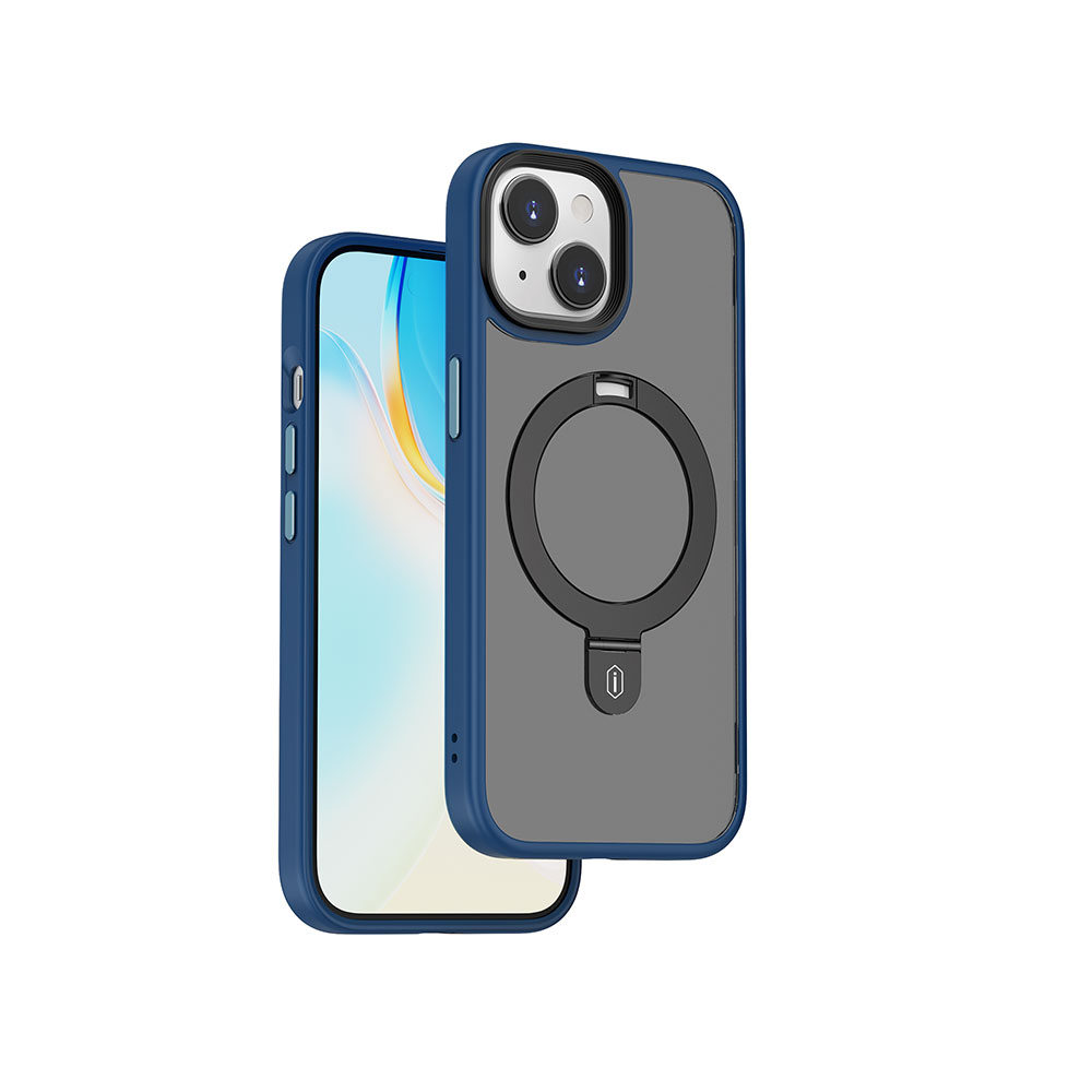 Apple iPhone 15 Plus Uyumlu Kılıf Wiwu ZMM-010 Magsafe Şarj Özellikli Mat Arka Yüzey Standlı Kapak - 9