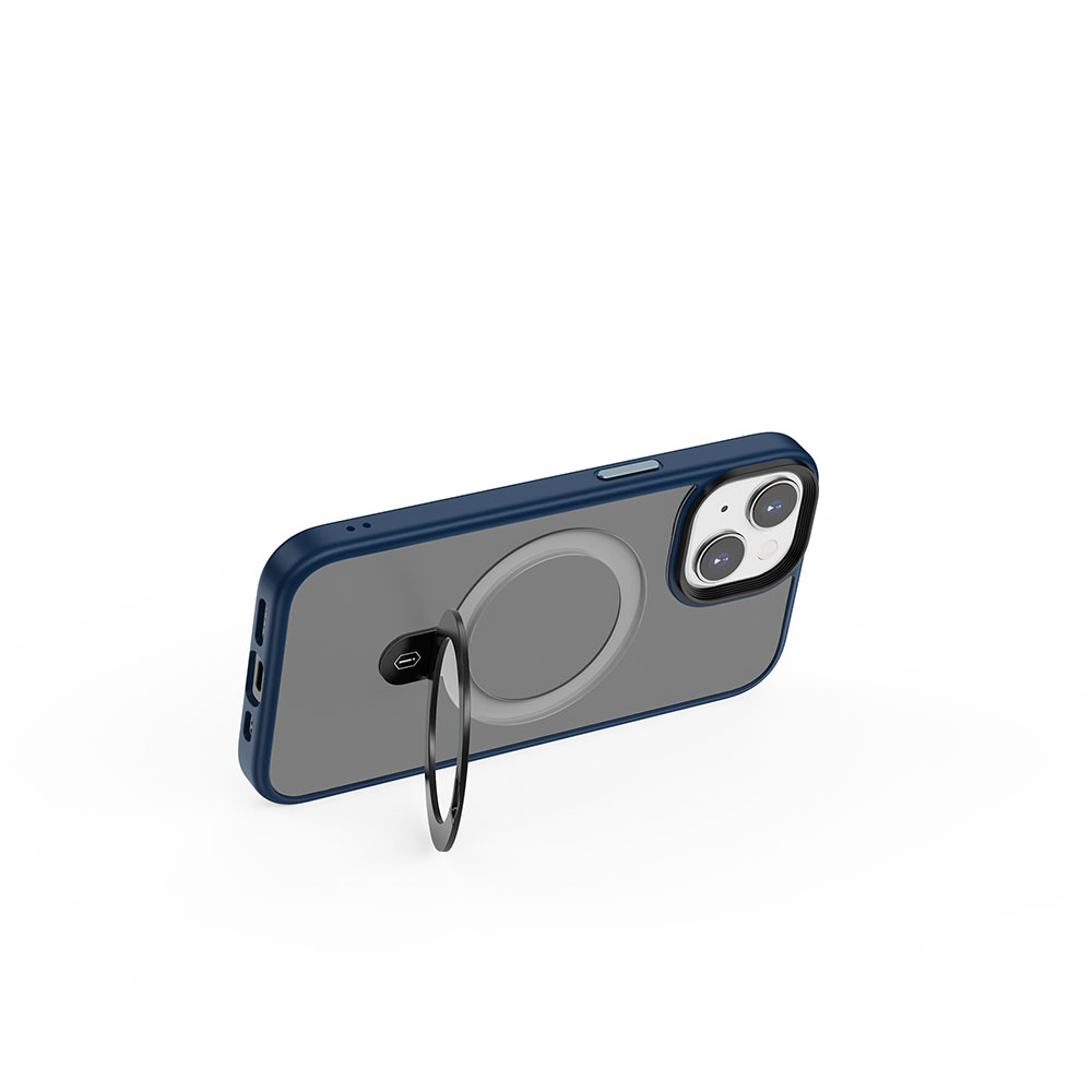 Apple iPhone 15 Plus Uyumlu Kılıf Wiwu ZMM-010 Magsafe Şarj Özellikli Mat Arka Yüzey Standlı Kapak - 11