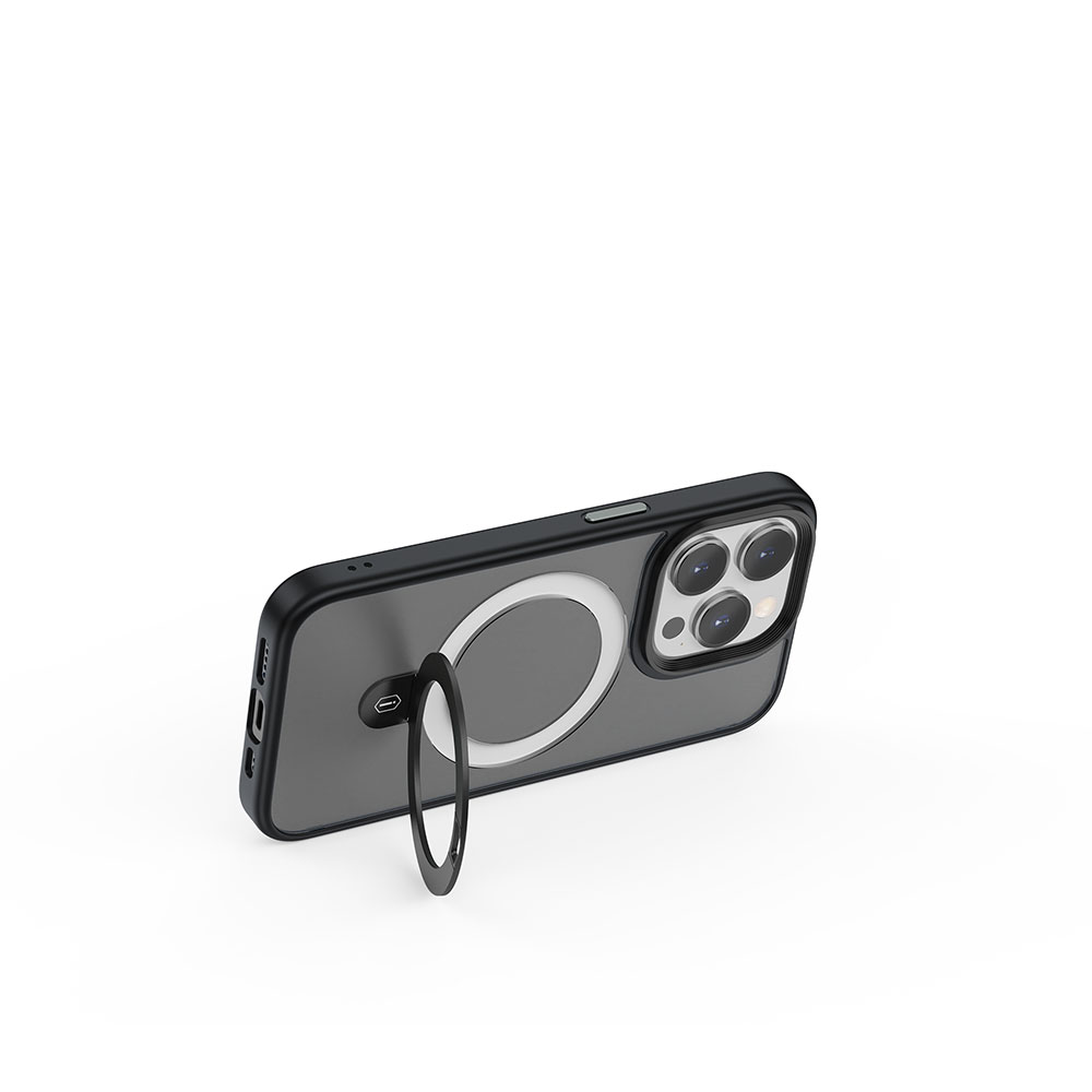 Apple iPhone 15 Pro Max Uyumlu Kılıf Wiwu ZMM-010 Magsafe Şarj Özellikli Mat Arka Yüzey Standlı Kapak - 13