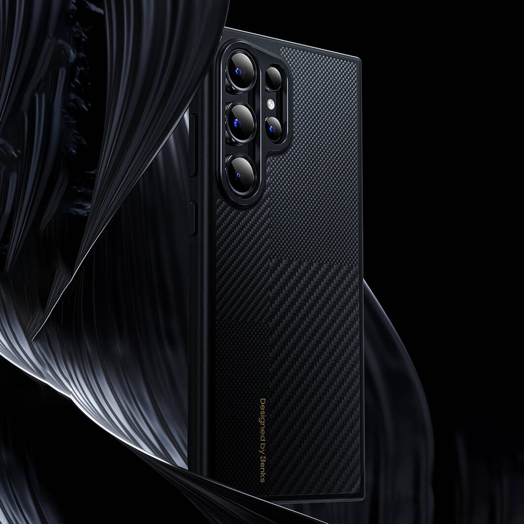 Samsung Galaxy S24 Plus Uyumlu Kılıf Magsafe Şarj Özellikli Karbon Fiber Benks Montage Hybrid ArmorPro Kevlar Kapak - 3