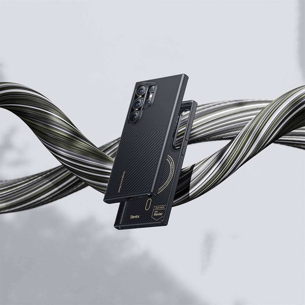Samsung Galaxy S24 Plus Uyumlu Kılıf Magsafe Şarj Özellikli Karbon Fiber Benks Montage Hybrid ArmorPro Kevlar Kapak - 9