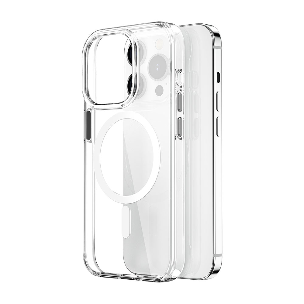 Apple iPhone 15 Pro Max Uyumlu Kılıf Wiwu ZYS-013 Magsafe Şarj Özellikli Renkli Kamera Çerçeveli Şeffaf Jelly Kapak - 1