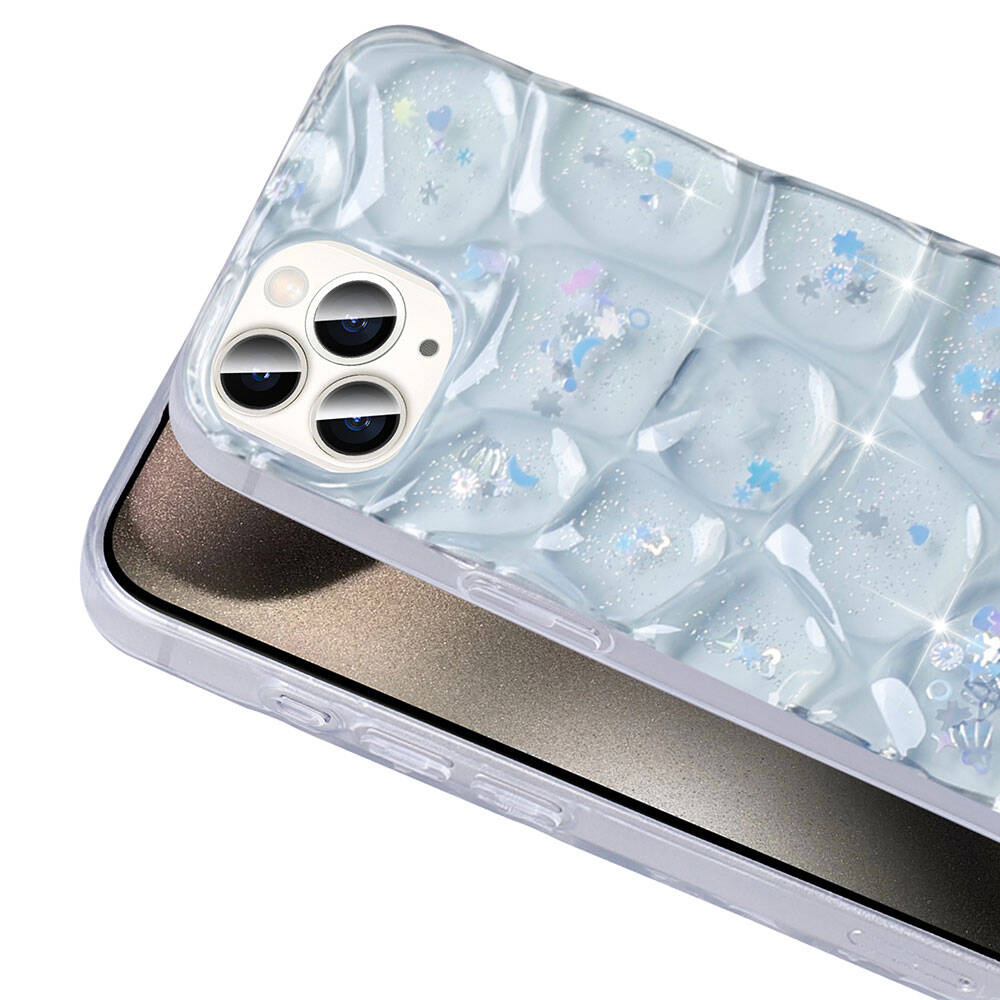 Apple iPhone 15 Pro Max Uyumlu Kılıf Simli 3D Desenli Zore Hacar Kapak - 6