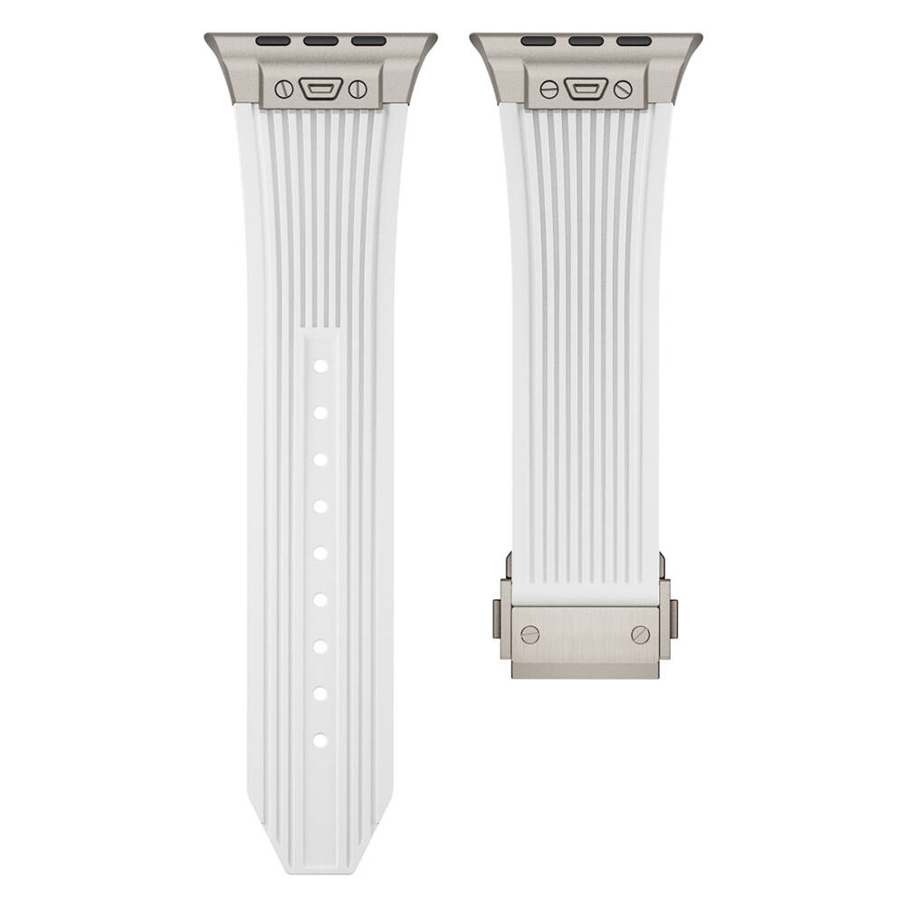Apple Watch 7 45mm Uyumlu KRD-113 Spor Görünümlü Silikon Kordon
