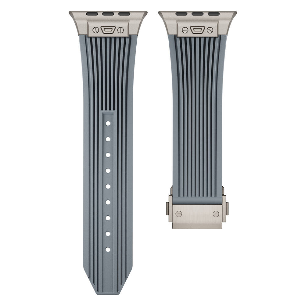 Apple Watch 7 45mm Uyumlu KRD-113 Spor Görünümlü Silikon Kordon