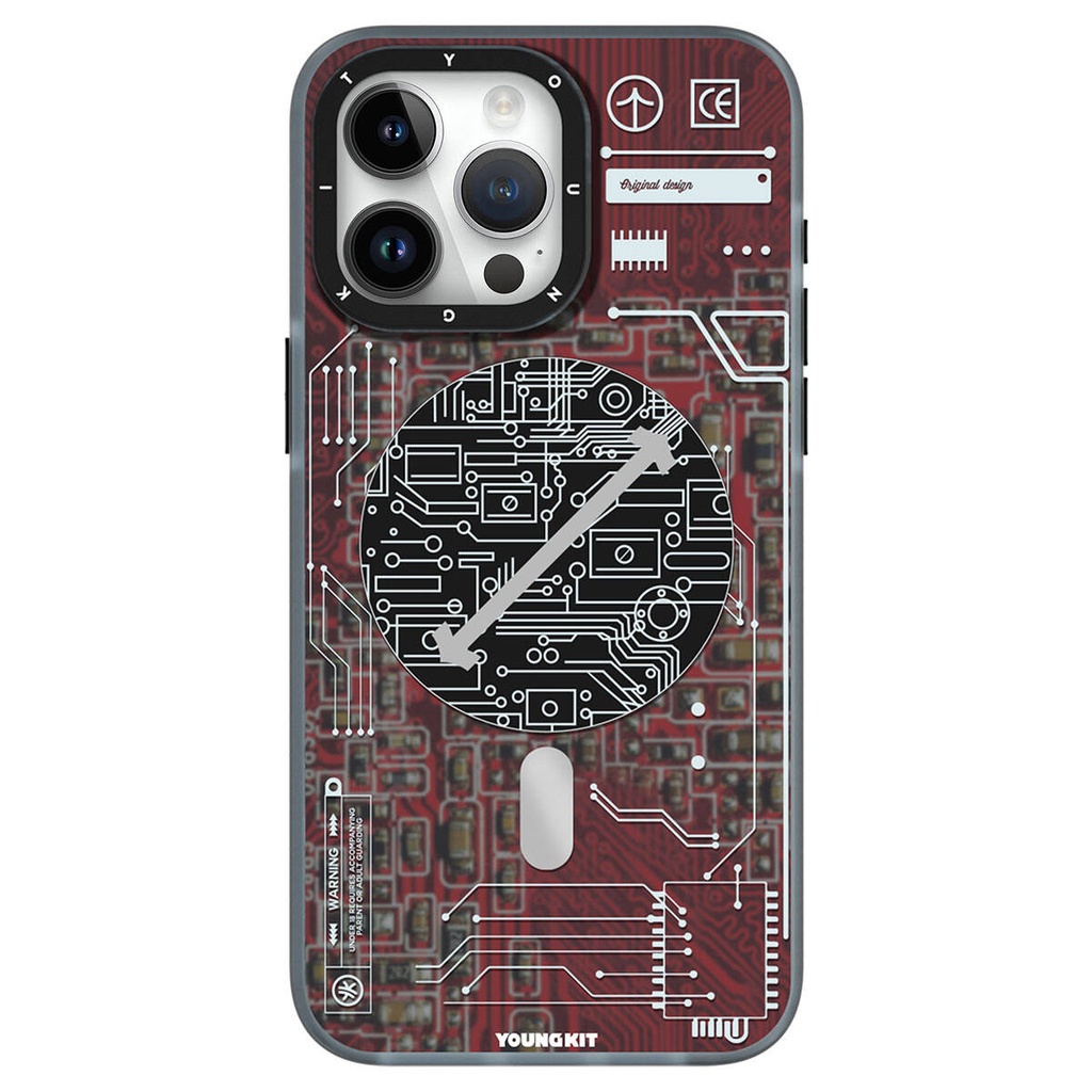 Apple iPhone 15 Pro Max Uyumlu Kılıf Magsafe Şarj Özellikli YoungKit Technology Serisi Kapak - 7