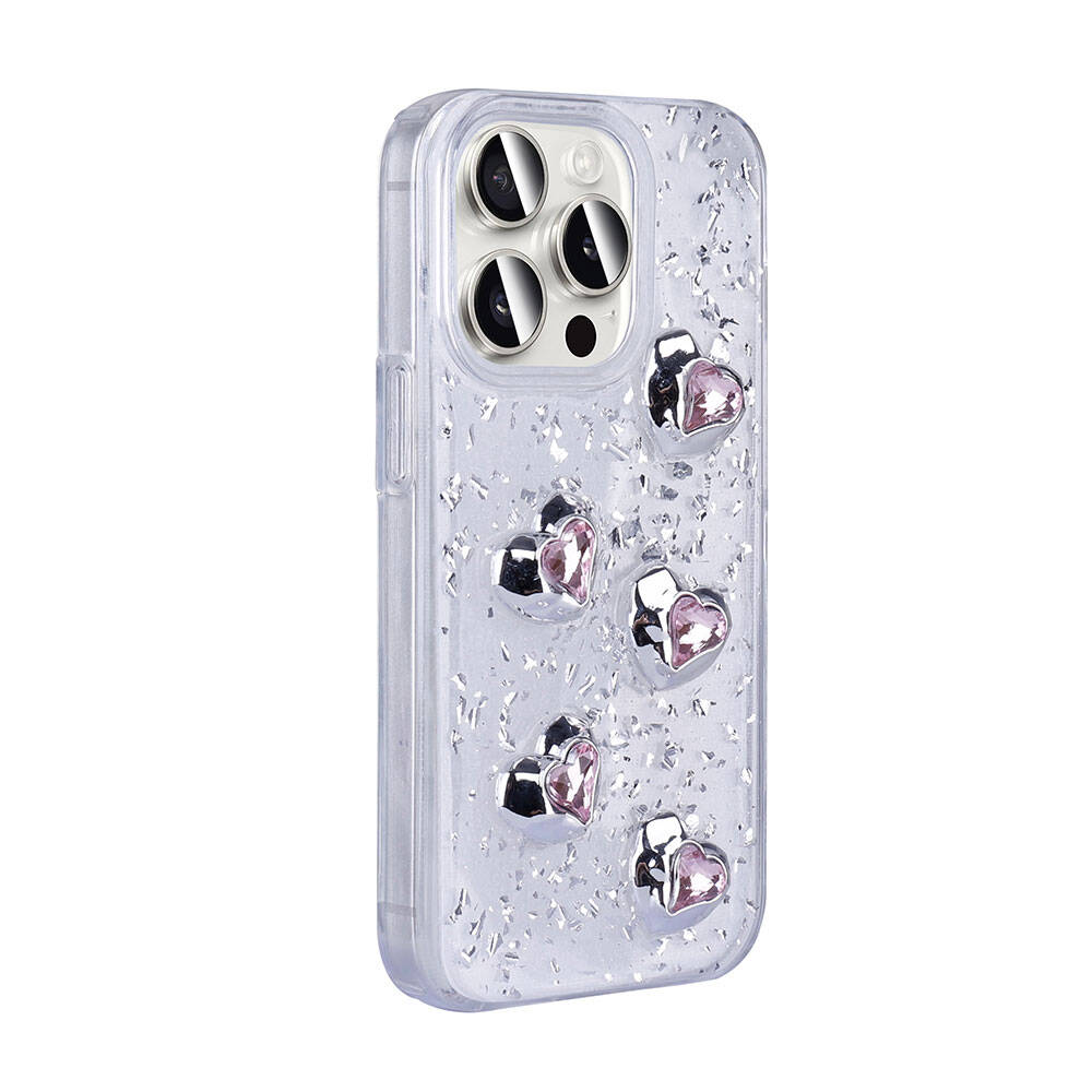 Apple iPhone 15 Pro Uyumlu Kılıf Airbagli Simli Arka Yüzey Zore Işıltı Silikon Kapak - 2