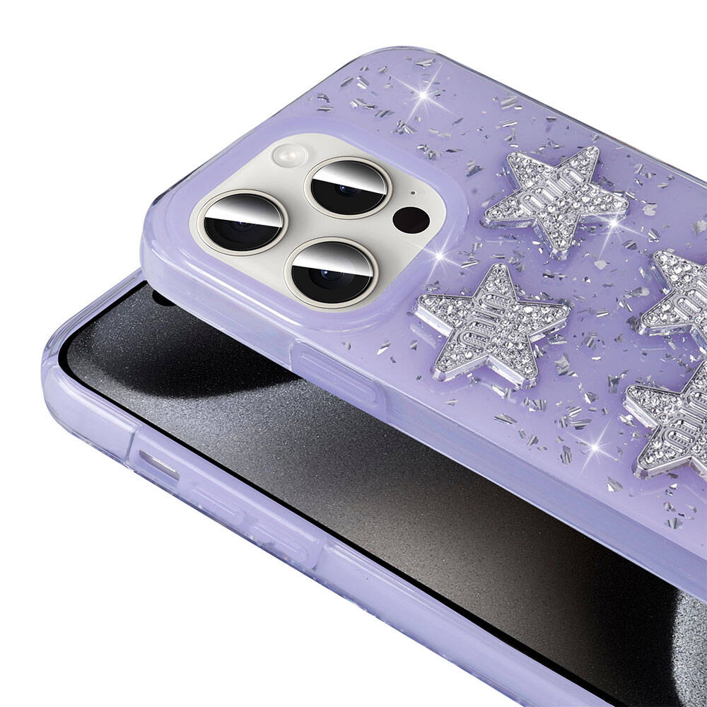 Apple iPhone 15 Pro Uyumlu Kılıf Airbagli Simli Arka Yüzey Zore Işıltı Silikon Kapak - 7