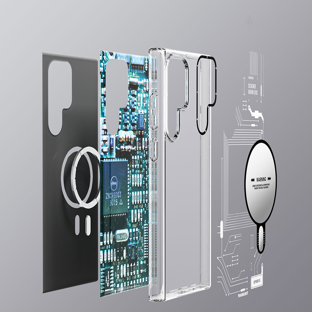 Samsung Galaxy S23 Ultra Uyumlu Kılıf Magsafe Şarj Özellikli YoungKit Technology Serisi Kapak - 2