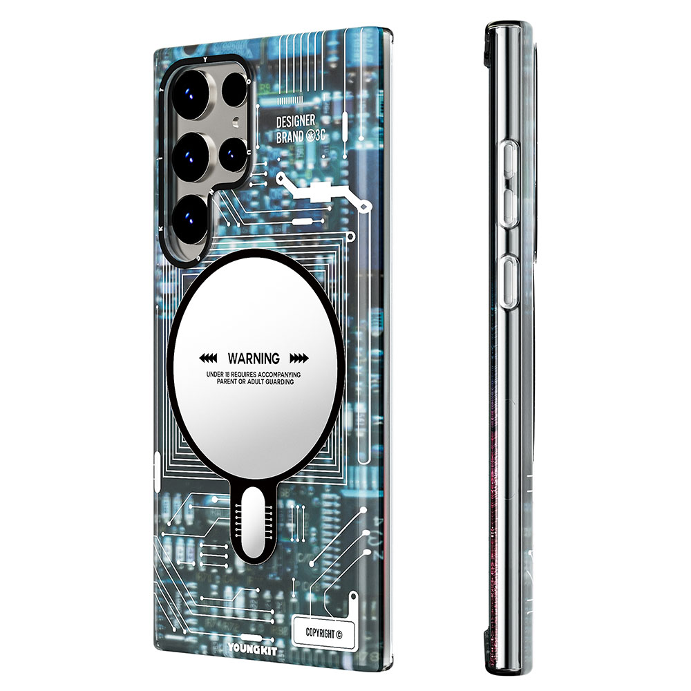 Samsung Galaxy S23 Ultra Uyumlu Kılıf Magsafe Şarj Özellikli YoungKit Technology Serisi Kapak - 4