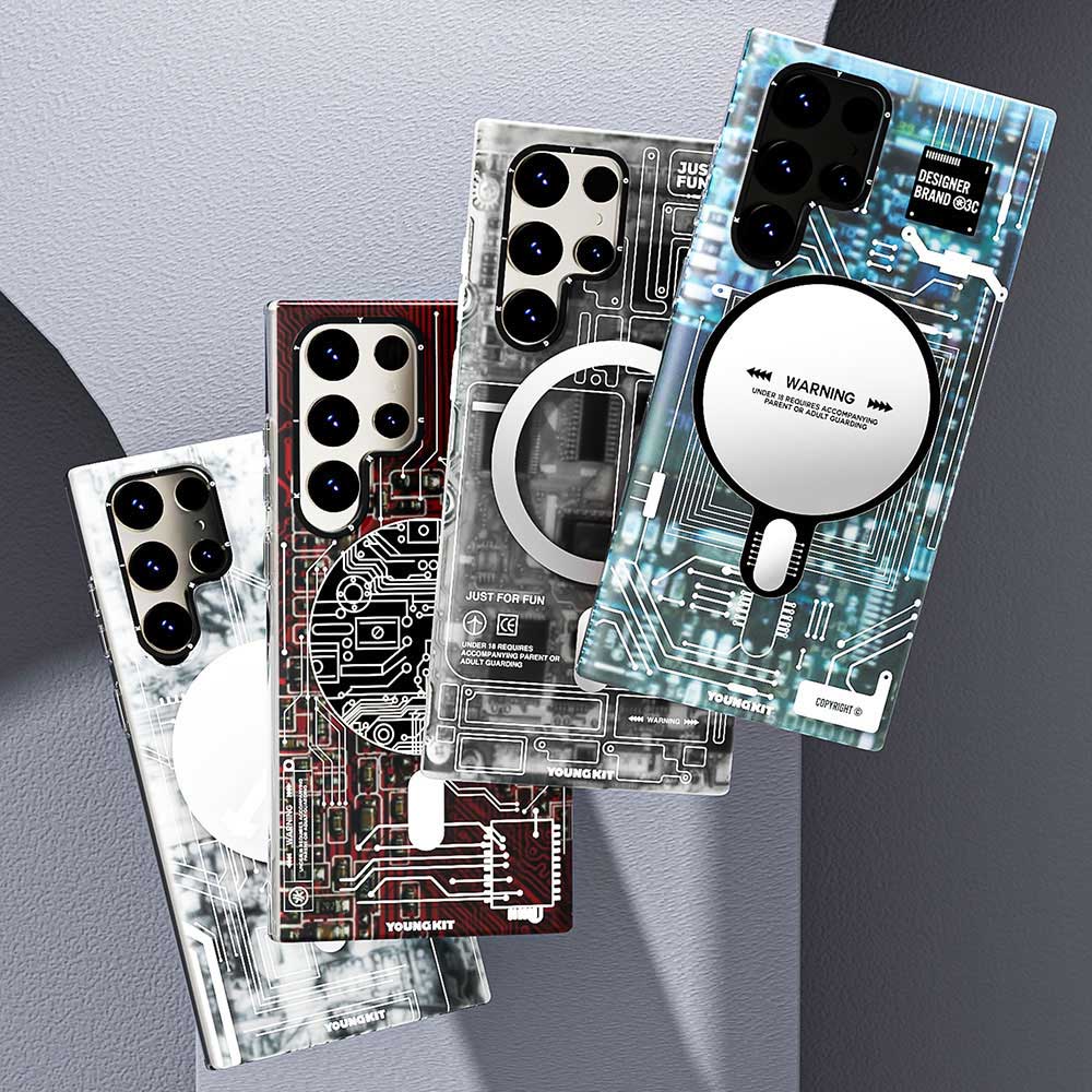 Samsung Galaxy S23 Ultra Uyumlu Kılıf Magsafe Şarj Özellikli YoungKit Technology Serisi Kapak - 5