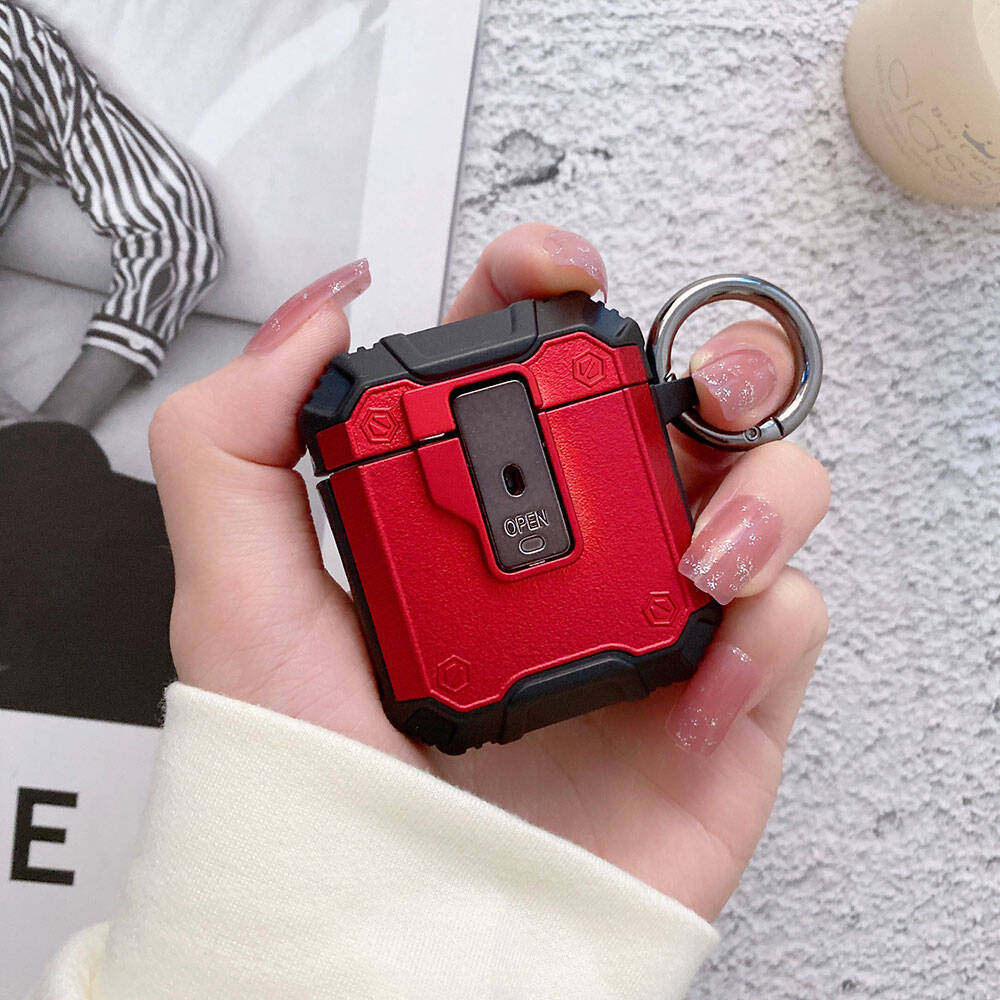 Apple Airpods Uyumlu Zore Airbag 35 Darbelere Karşı Dayanıklı Düğmeli Kılıf - 4