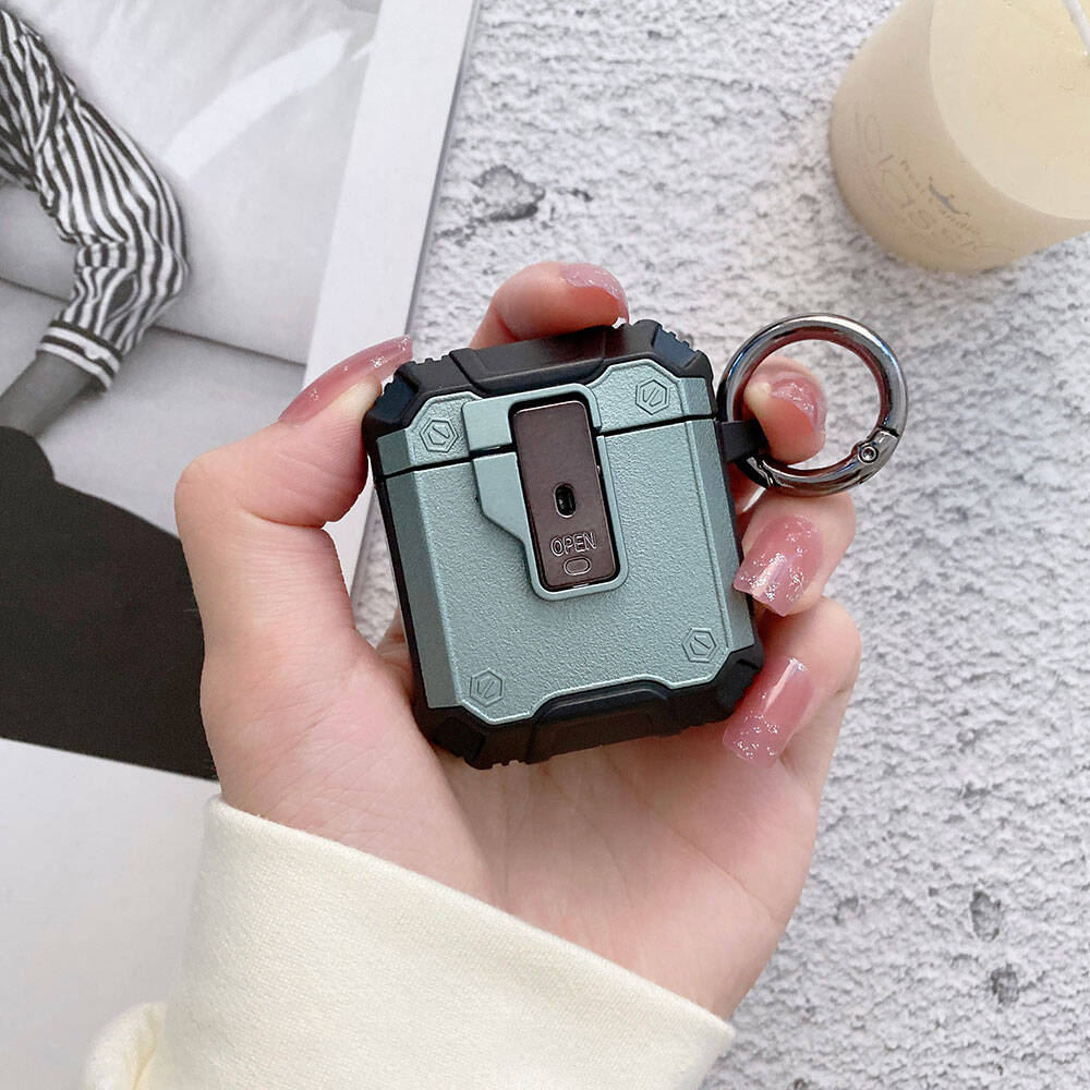 Apple Airpods Uyumlu Zore Airbag 35 Darbelere Karşı Dayanıklı Düğmeli Kılıf - 7