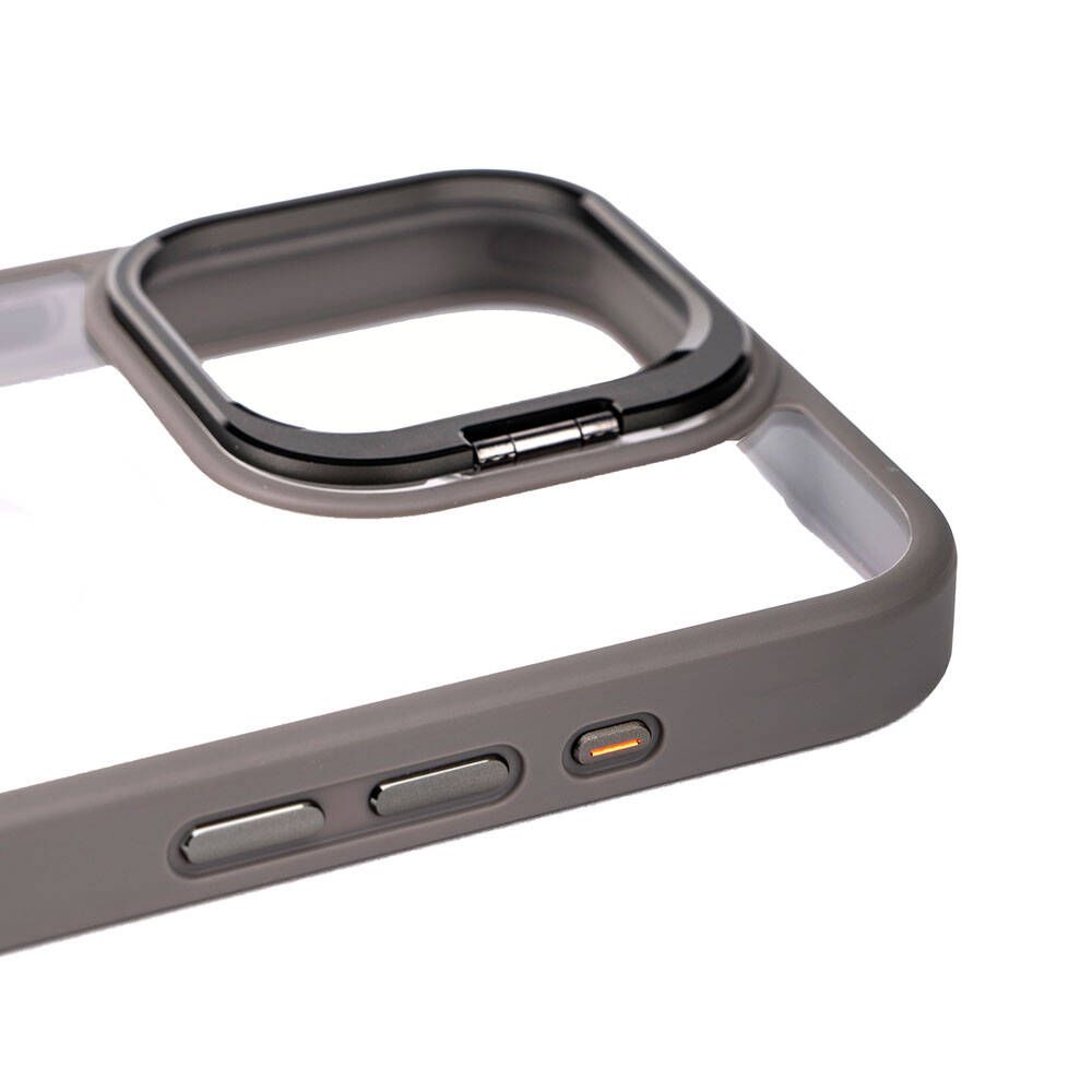 Apple iPhone 15 Pro Uyumlu Kılıf Kamera Lens Korumalı Standlı Zore Klon Lensli Kapak - 4