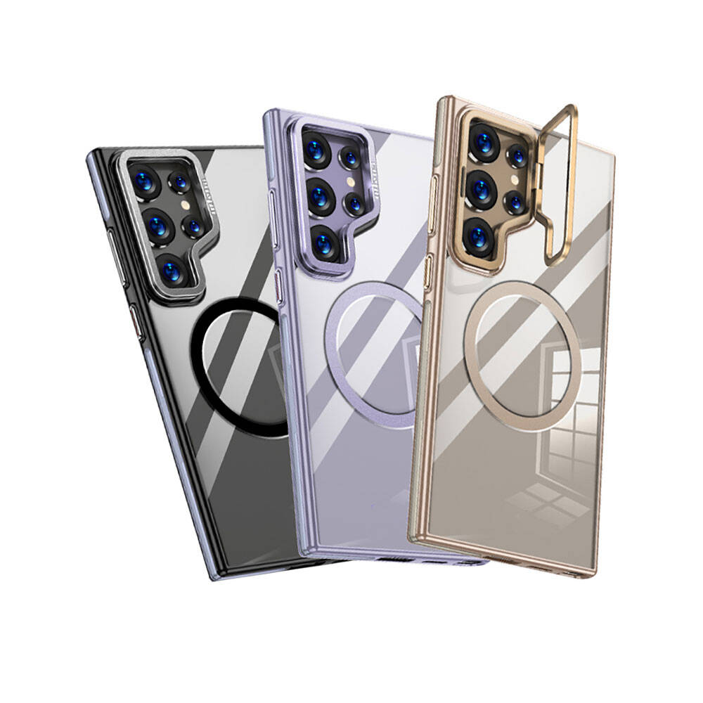 Samsung Galaxy S24 Ultra Uyumlu Kılıf Magsafe Şarj Özellikli Wlons Standlı Efsane Kapak - 1