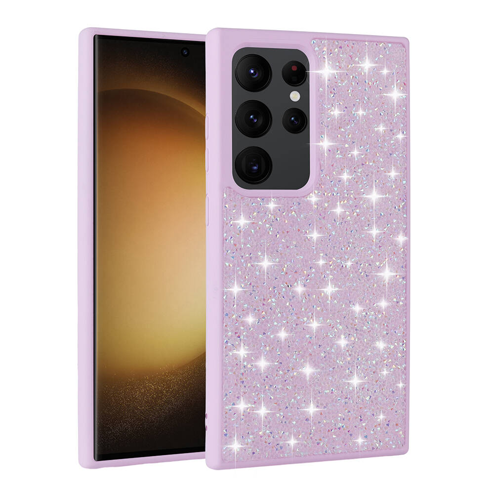 Samsung Galaxy S24 Ultra Uyumlu Kılıf Parlak Taşlı Tasarım Zore Pırlanta Kapak - 1