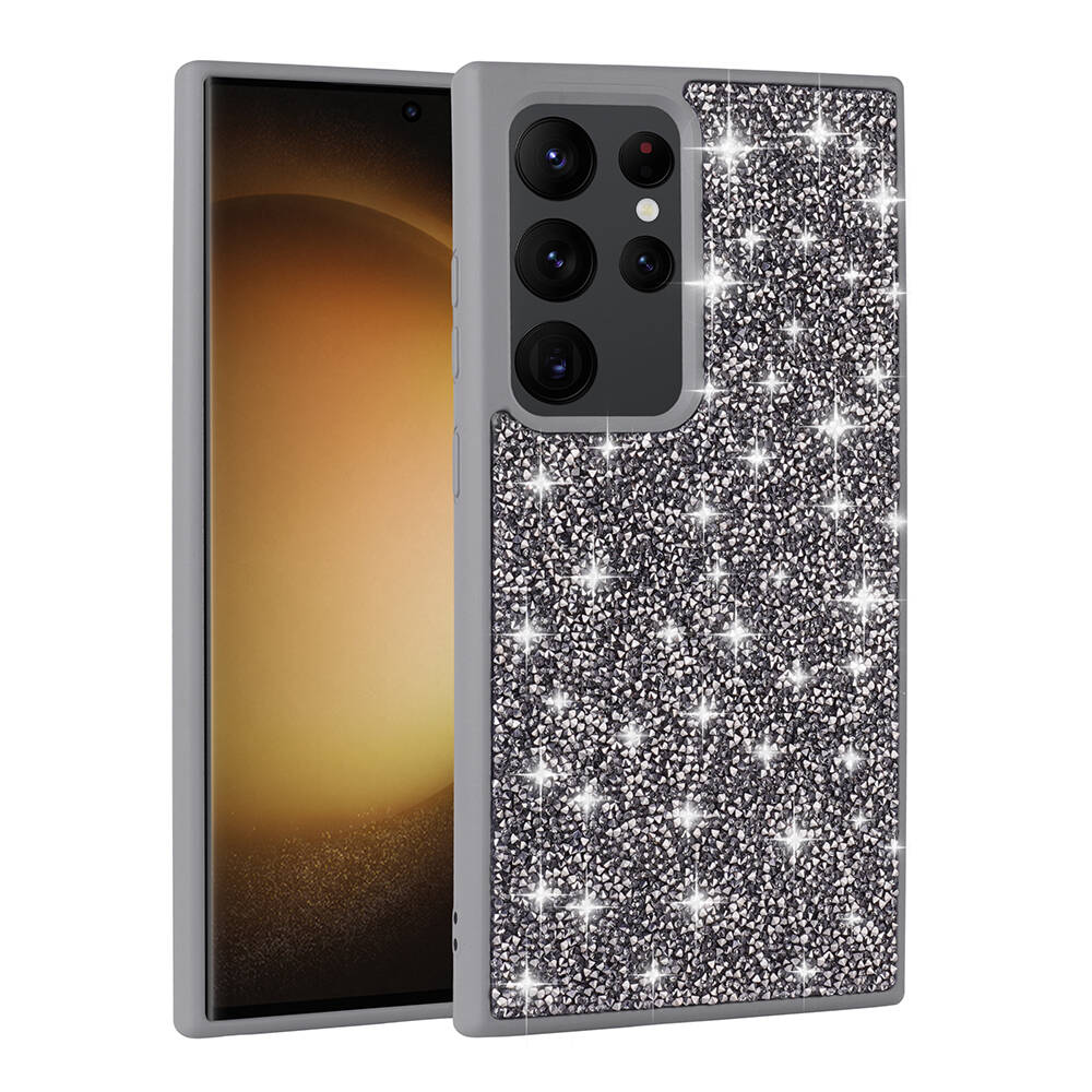 Samsung Galaxy S24 Ultra Uyumlu Kılıf Parlak Taşlı Tasarım Zore Pırlanta Kapak - 4