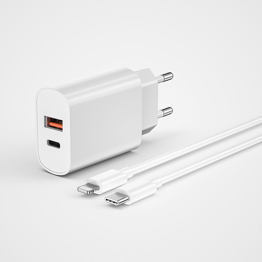 Wiwu Wi-U002 Quick Hızlı Şarj Başlığı Type-C to Lightning PD 20W Kablolu Şarj Seti - 1