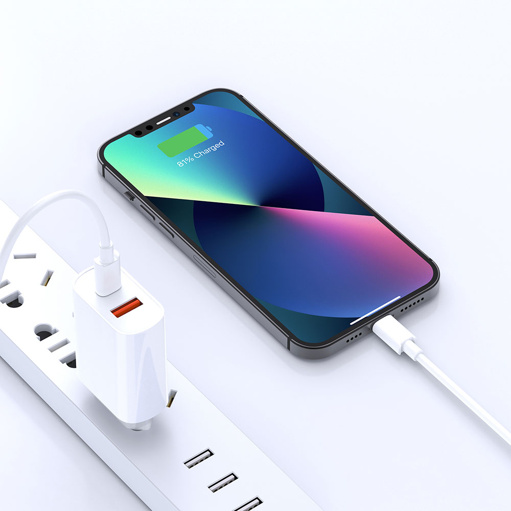 Wiwu Wi-U002 Quick Hızlı Şarj Başlığı Type-C to Lightning PD 20W Kablolu Şarj Seti - 3