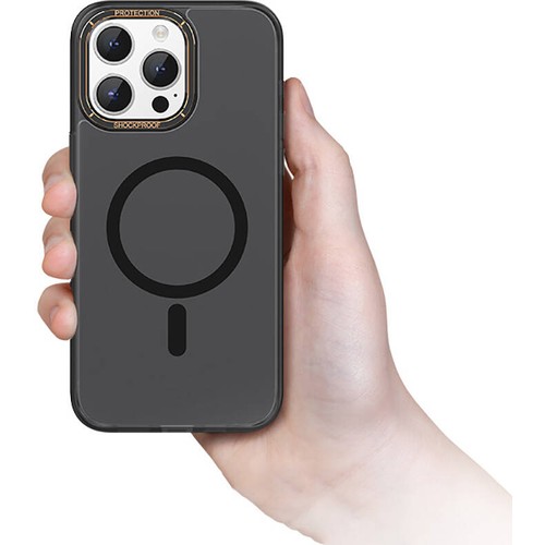 Apple iPhone 15 Pro Uyumlu Kılıf Magsafe Şarj Özellikli Cam Arka Yüzey Recci Michelin Serisi Kapak