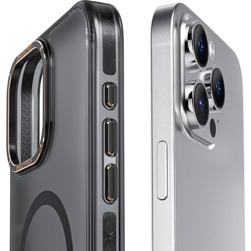 Apple iPhone 15 Pro Uyumlu Kılıf Magsafe Şarj Özellikli Cam Arka Yüzey Recci Michelin Serisi Kapak