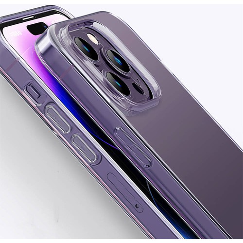 Apple iPhone 14 Pro Max Uyumlu Kılıf Airbagli Şeffaf Darbe Emici Silikon Tasarımlı Recci Clarity Serisi Kapak