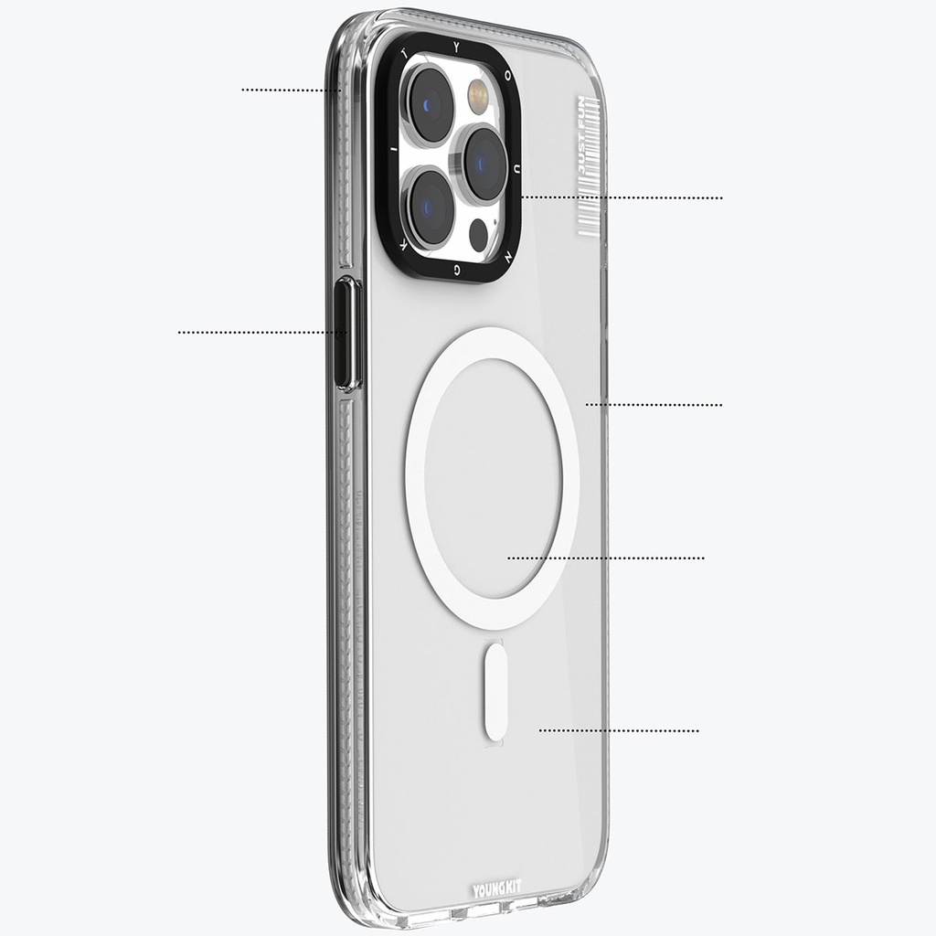 Apple iPhone 15 Pro Uyumlu Kılıf Magsafe Şarj Özellikli YoungKit Crystal Color Serisi Kapak - 5
