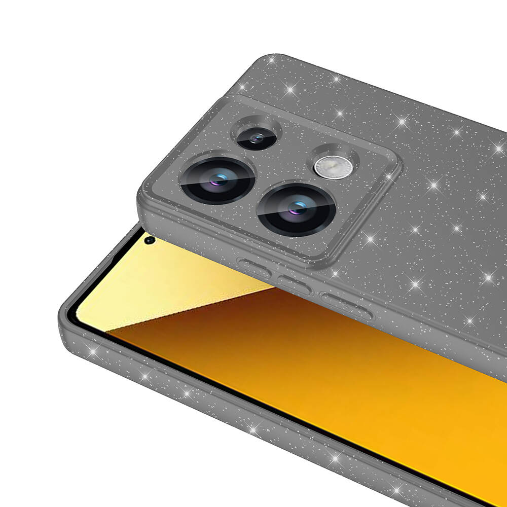 Xiaomi Redmi Note 13 Pro 4G Uyumlu Kılıf Kamera Korumalı Simli Lüks Zore Koton Kapak - 10