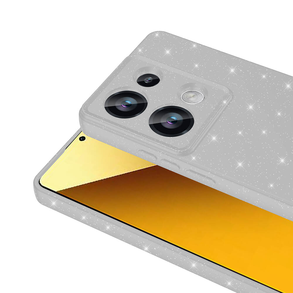 Xiaomi Redmi Note 13 Pro 4G Uyumlu Kılıf Kamera Korumalı Simli Lüks Zore Koton Kapak - 13