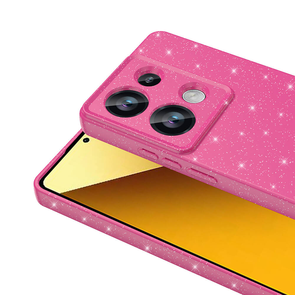 Xiaomi Redmi Note 13 Pro 4G Uyumlu Kılıf Kamera Korumalı Simli Lüks Zore Koton Kapak - 14