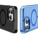 Apple iPhone 15 Pro Uyumlu Kılıf Magsafe Şarj Özellikli Saydam Arka Yüzey Recci Crystal Color Serisi Kapak