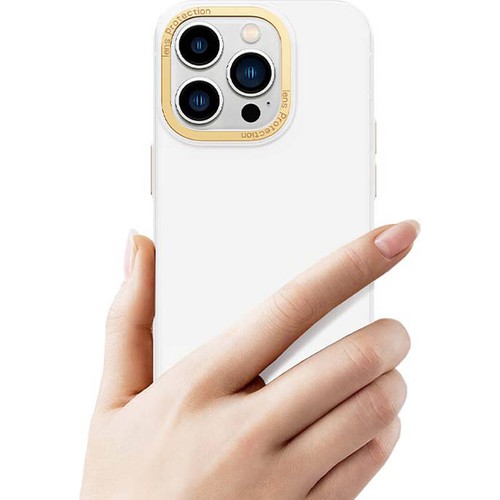 Apple iPhone 14 Pro Max Uyumlu Kılıf Metal Kamera Çerçeveli Recci Glaze Serisi Kapak