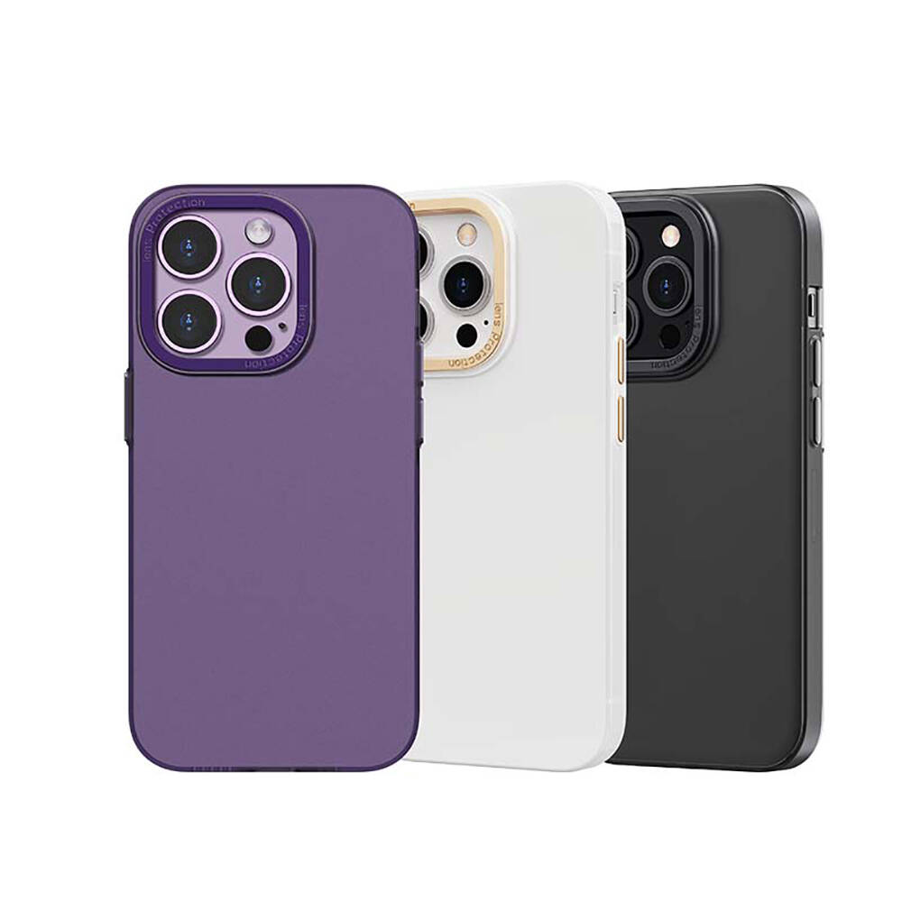 Apple iPhone 14 Uyumlu Kılıf Metal Kamera Çerçeveli Recci Glaze Serisi Kapak - 3