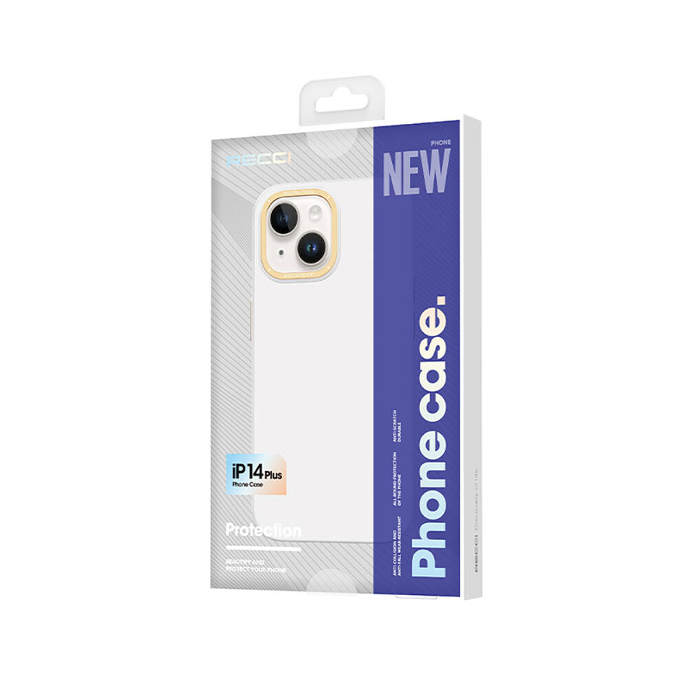 Apple iPhone 14 Uyumlu Kılıf Metal Kamera Çerçeveli Recci Glaze Serisi Kapak - 7