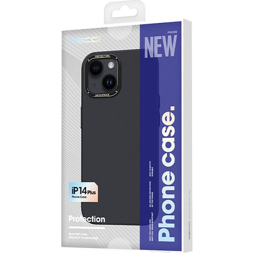 Apple iPhone 14 Uyumlu Kılıf Metal Kamera Çerçeveli Recci Glaze Serisi Kapak