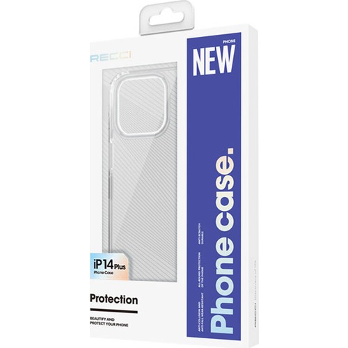 Apple iPhone 14 Plus Uyumlu Kılıf Magsafe Şarj Özellikli Airbagli Şeffaf PC Arka Yüzey Recci Magnetik Suction Serisi Kapak