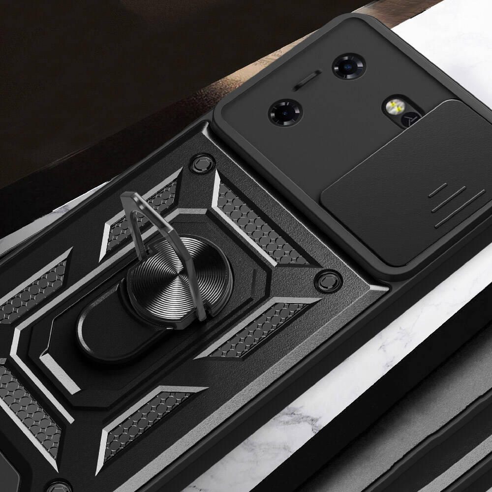 Tecno Pova 5 Uyumlu Kılıf Magnetik Standlı Kamera Korumalı Zore Sürgülü Vega Kapak - 6