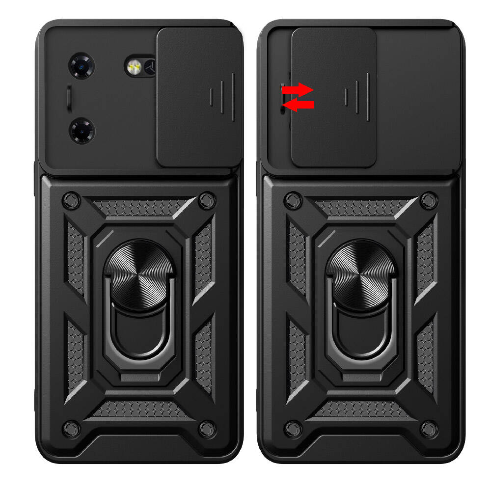 Tecno Pova 5 Uyumlu Kılıf Magnetik Standlı Kamera Korumalı Zore Sürgülü Vega Kapak - 7
