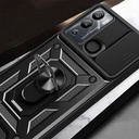 Infinix Hot 12 Uyumlui Kılıf Magnetik Standlı Kamera Korumalı Zore Sürgülü Vega Kapak - 3