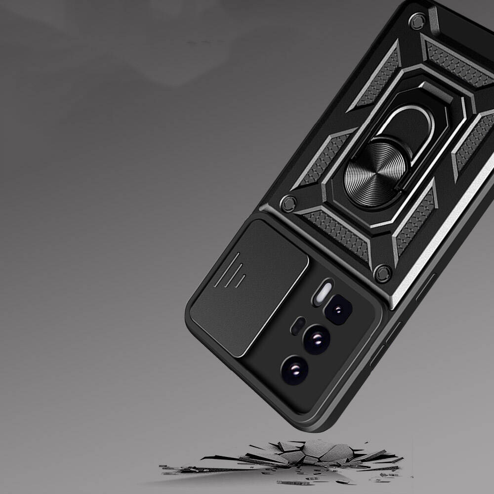 Xiaomi Poco F5 Pro Uyumlu Kılıf Magnetik Standlı Kamera Korumalı Zore Sürgülü Vega Kapak - 1